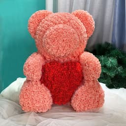 image-Rose Bear 40cm Panda with Heart Gift Box