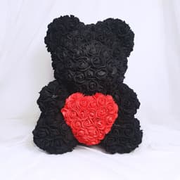 image-Rose Bear 40cm Panda with Heart Gift Box
