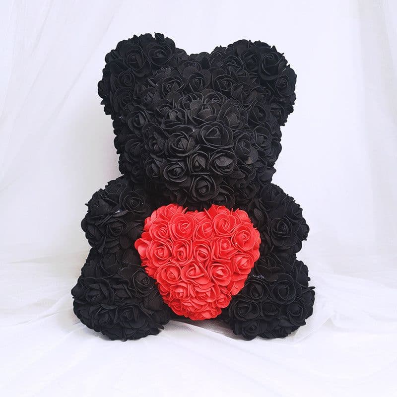 image-Rose Bear 40cm Panda with Heart Gift Box