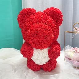 image-Rose Bear 40cm Panda with Heart Gift Box