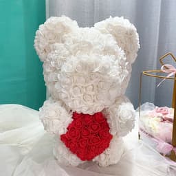image-Rose Bear 40cm Panda with Heart Gift Box