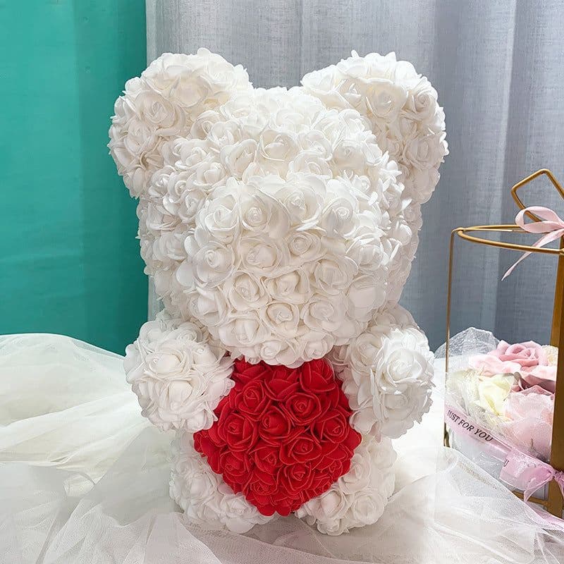 image-Rose Bear 40cm Panda with Heart Gift Box