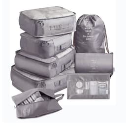 image-Travel Storage Bag Set 8-Piece Korean Style Pink Stripes