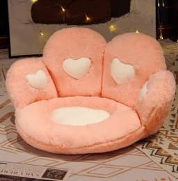 image-Plush Bear Paw Chair Cushion 80x70cm Office Seat Pad Black