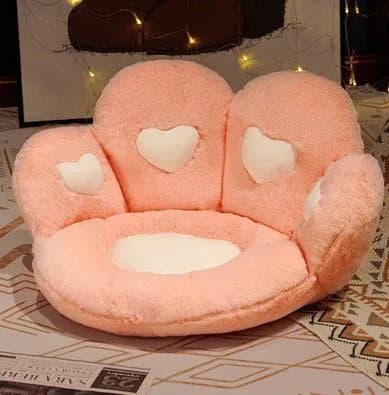 image-Plush Bear Paw Chair Cushion 80x70cm Office Seat Pad Black