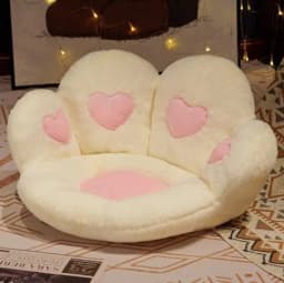 image-Plush Bear Paw Chair Cushion 80x70cm Office Seat Pad Black