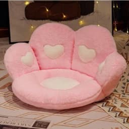 image-Plush Bear Paw Chair Cushion 80x70cm Office Seat Pad Black