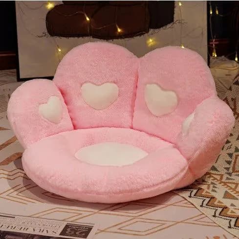 image-Plush Bear Paw Chair Cushion 80x70cm Office Seat Pad Black