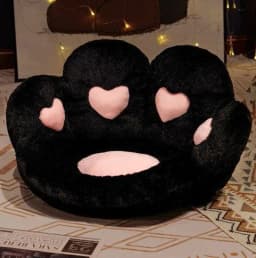 image-Plush Bear Paw Chair Cushion 80x70cm Office Seat Pad Black