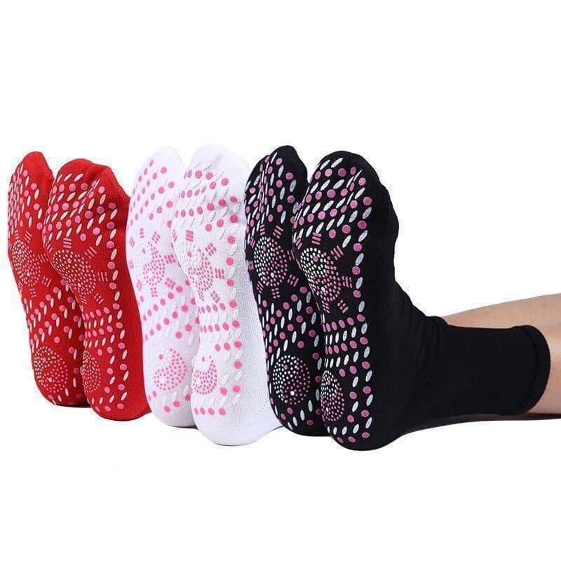 image-Self-Heating Tourmaline Socks Mid-Tube Warm Massage Cotton Socks