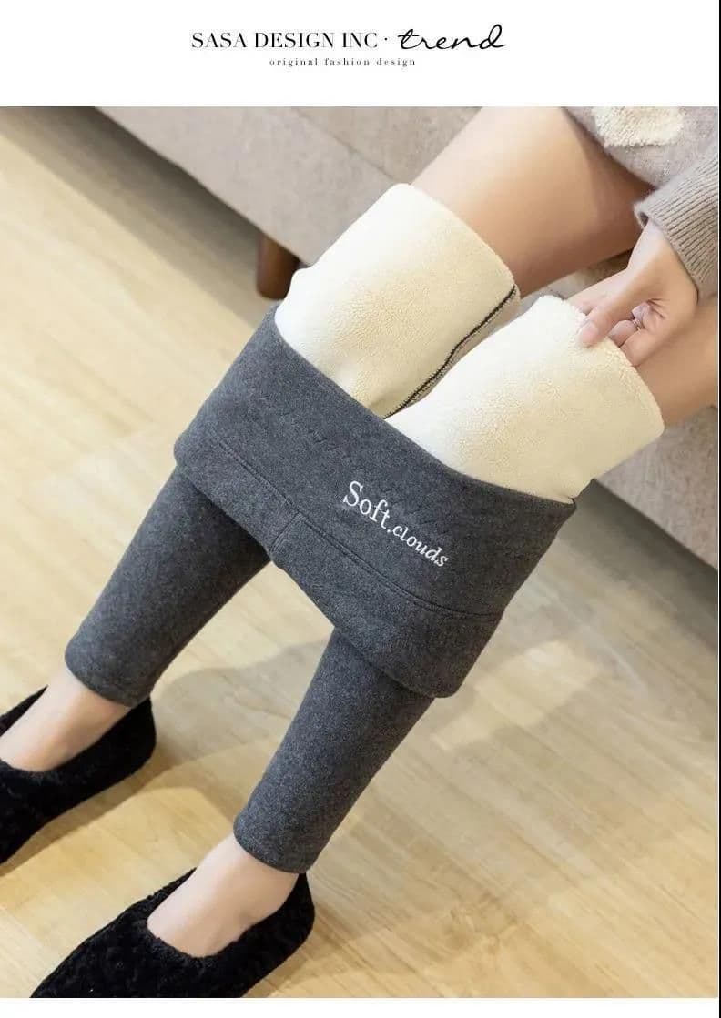 image-Women's High Waist Fleece Lined Leggings Warm Winter Pencil Pants