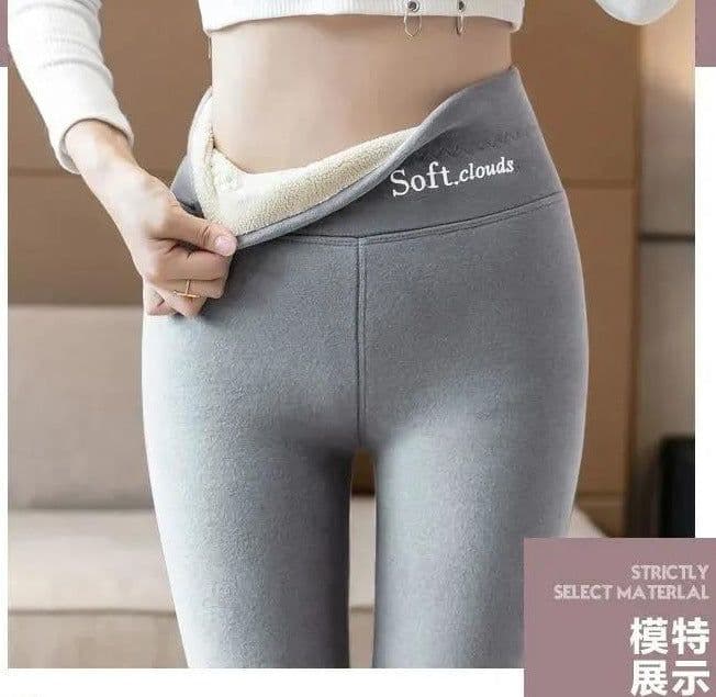 image-Women's High Waist Fleece Lined Leggings Warm Winter Pencil Pants