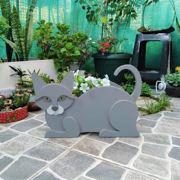image-Animal Planter Pot Garden Cat Flower Pot Art Craft Decoration