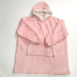 image-Unisex Hooded Fleece Blanket Hoodie Outdoor Pullover Black