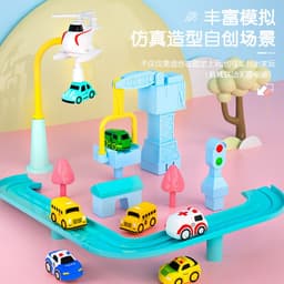 image-SNAEN Rail Car Adventure Track Set with 5 Vehicles Kids Toy 4-6Y