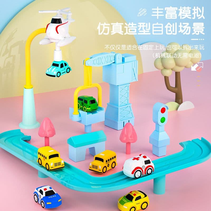 image-SNAEN Rail Car Adventure Track Set with 5 Vehicles Kids Toy 4-6Y
