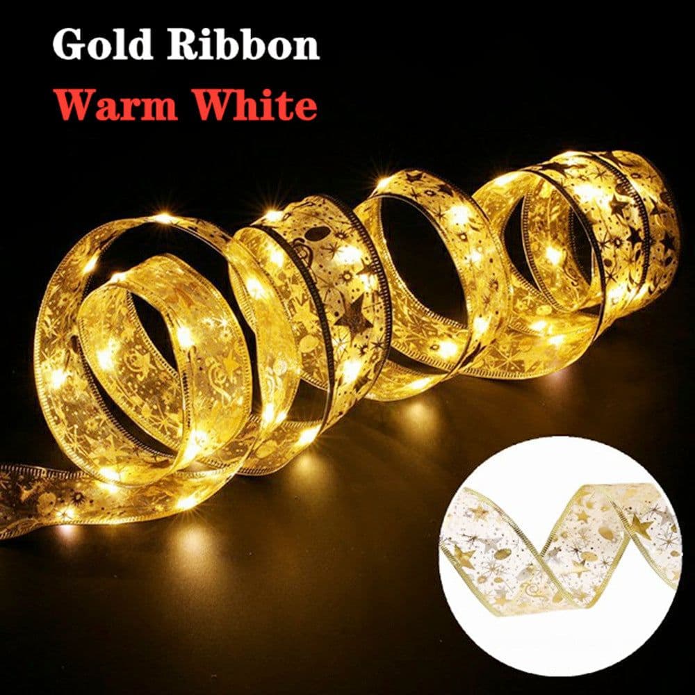 image-YAHAOVIDA LED Christmas Ribbon String Lights 20m 200 Lights