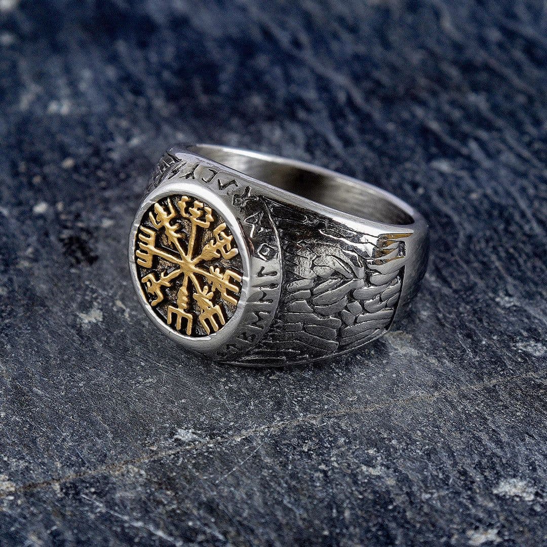 image-Viking Compass Rune Stainless Steel Ring