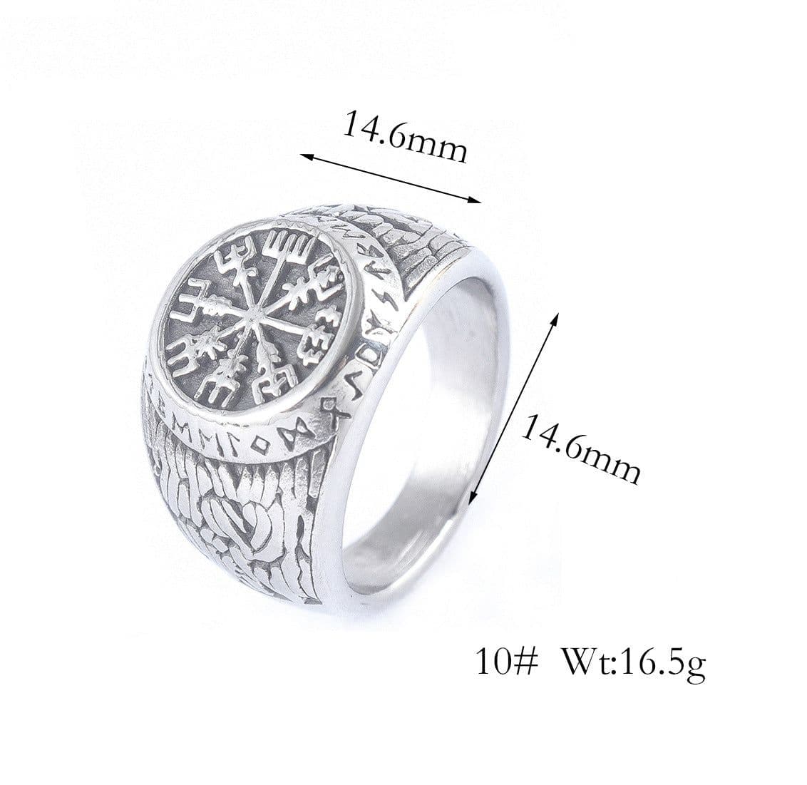 image-Viking Compass Rune Stainless Steel Ring