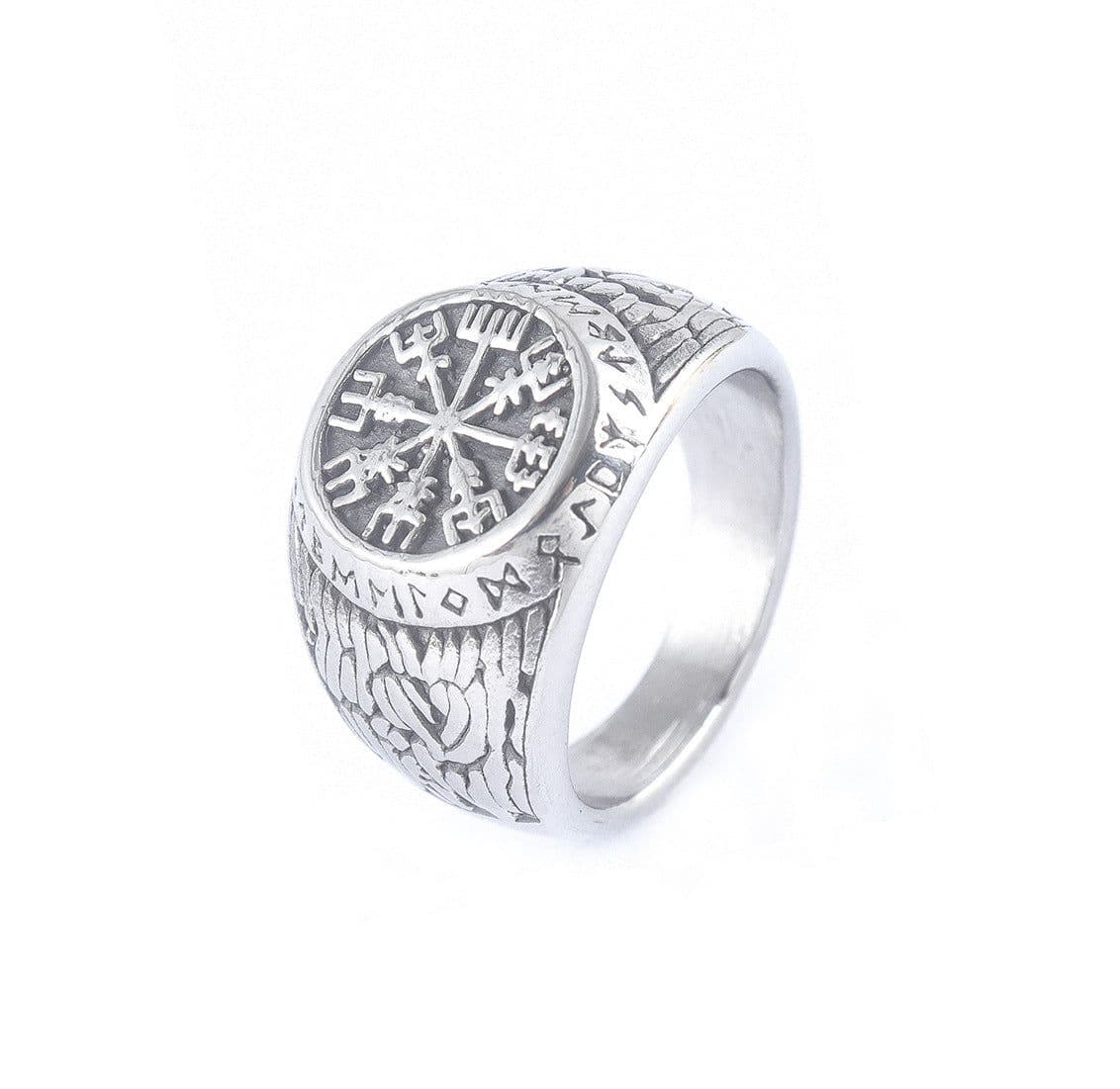 image-Viking Compass Rune Stainless Steel Ring