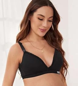 image-Cross Breastfeeding Bra Wireless Double Buckle Maternity Nursing Bra