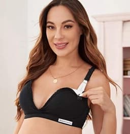 image-Cross Breastfeeding Bra Wireless Double Buckle Maternity Nursing Bra