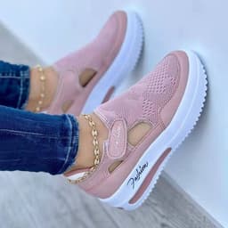 image-Women's Breathable Mesh Casual Shoes Fly Woven Lightweight