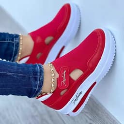 image-Women's Breathable Mesh Casual Shoes Fly Woven Lightweight