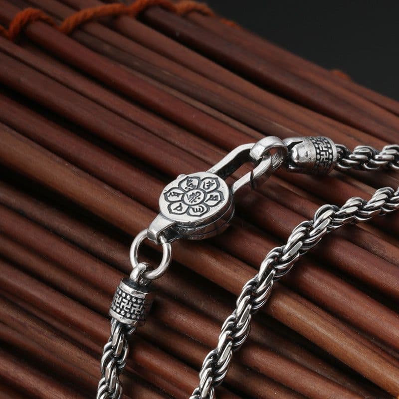 image-925 Sterling Silver Vintage Water Wave Chain Necklace Unisex 80CM