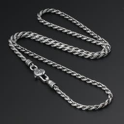 image-925 Sterling Silver Vintage Water Wave Chain Necklace Unisex 80CM