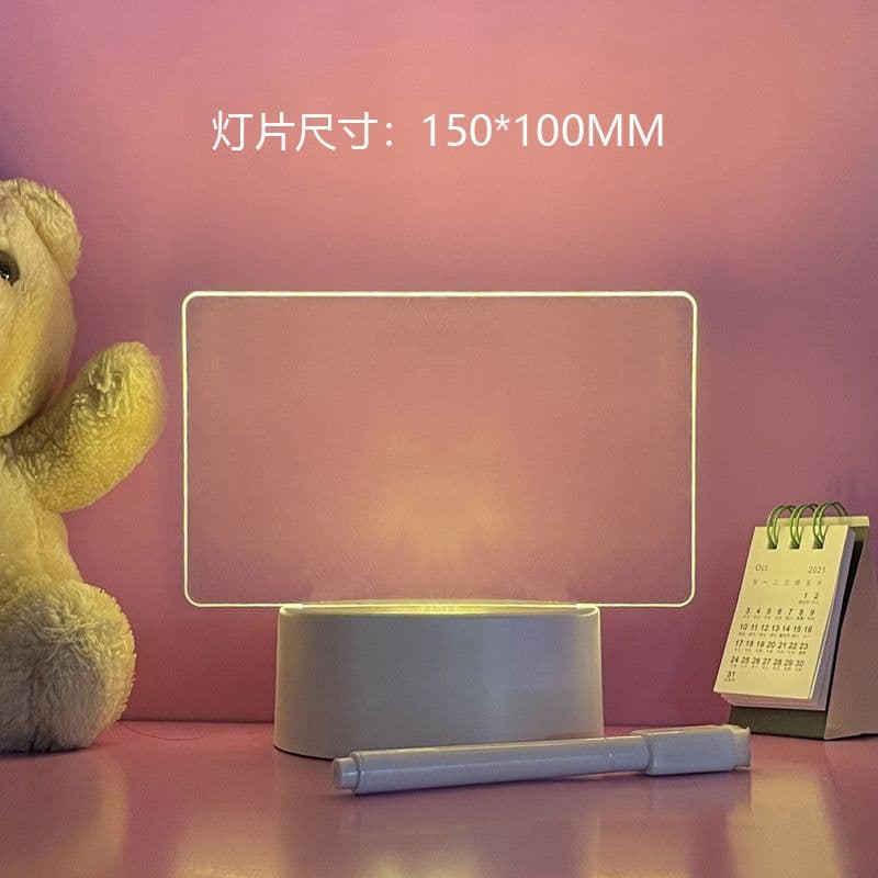 image-Acrylic LED Message Board with Lamp and Pen
