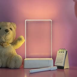 image-Acrylic LED Message Board with Lamp and Pen