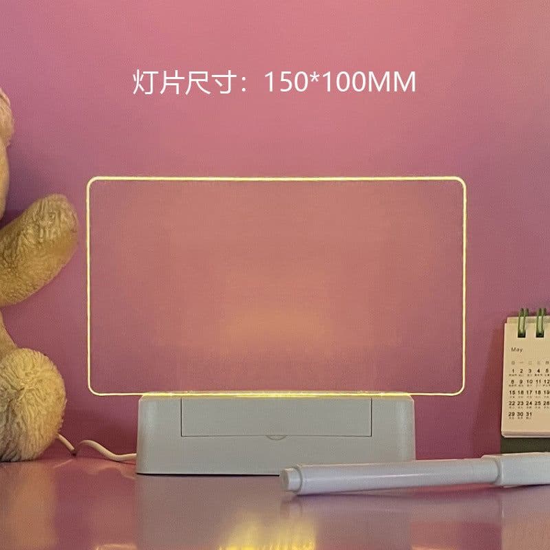 image-Acrylic LED Message Board with Lamp and Pen