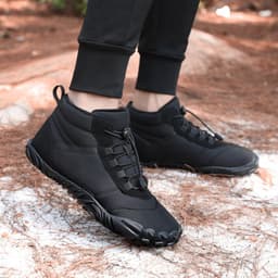 image-Unisex Waterproof Winter Snow Boots Fleece Lined High-Top Shoes