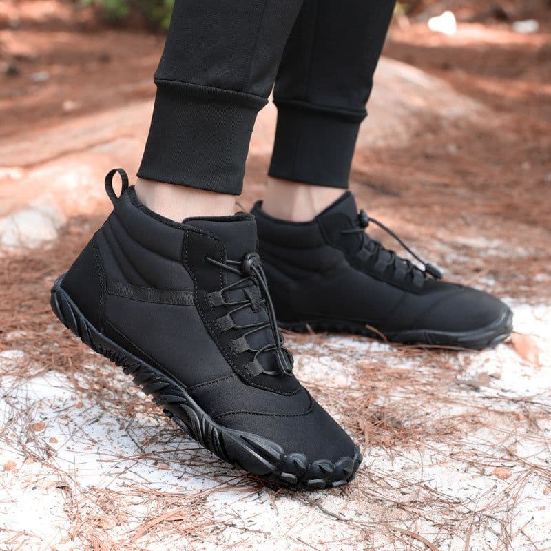 image-Unisex Waterproof Winter Snow Boots Fleece Lined High-Top Shoes