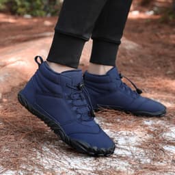 image-Unisex Waterproof Winter Snow Boots Fleece Lined High-Top Shoes