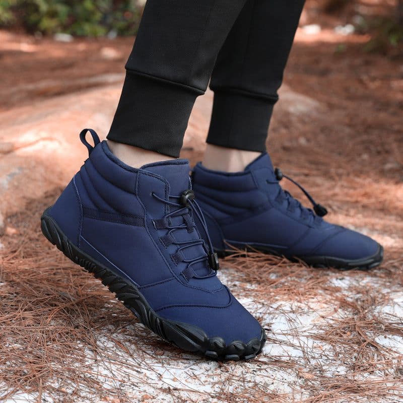 image-Unisex Waterproof Winter Snow Boots Fleece Lined High-Top Shoes