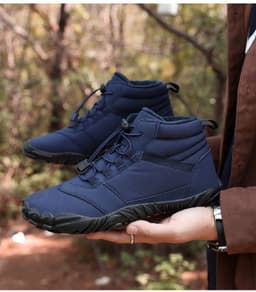 image-Unisex Waterproof Winter Snow Boots Fleece Lined High-Top Shoes