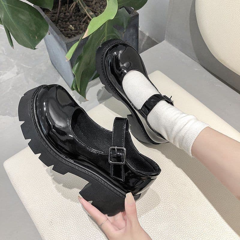image-Mary Jane Shoes Women's Thick Heel Retro College Style