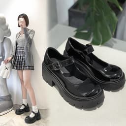 image-Mary Jane Shoes Women's Thick Heel Retro College Style