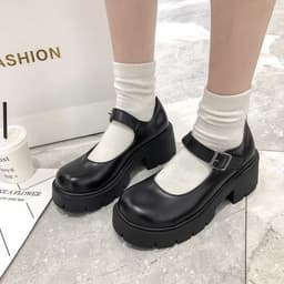image-Mary Jane Shoes Women's Thick Heel Retro College Style