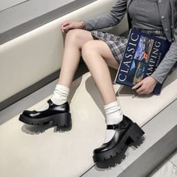 image-Mary Jane Shoes Women's Thick Heel Retro College Style
