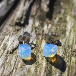 image-Simple Fashion Geometric Stone Earrings Women's Metal Ear Needles