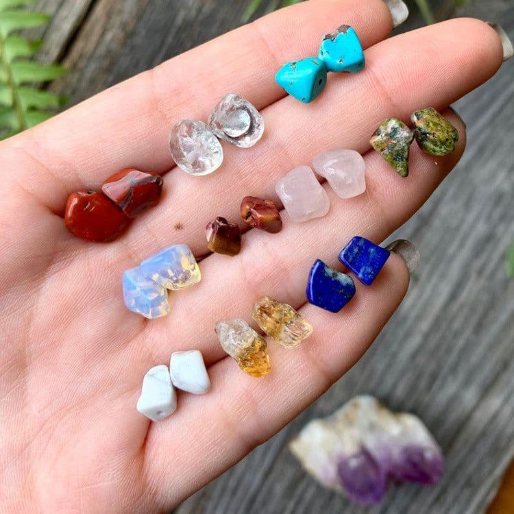 image-Simple Fashion Geometric Stone Earrings Women's Metal Ear Needles