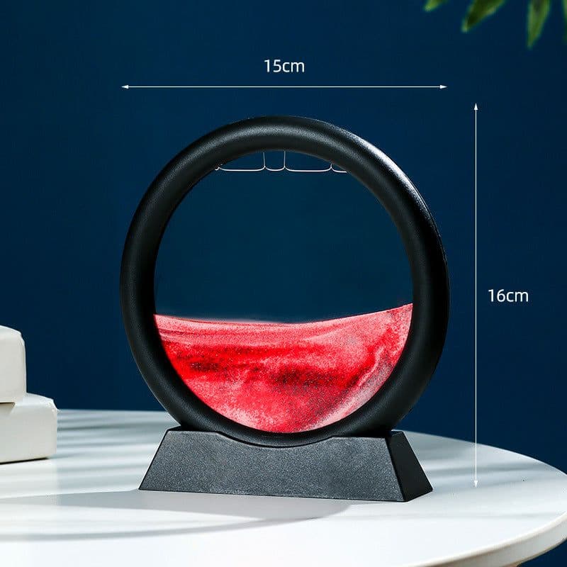 image-Round Quicksand Painting 3D Dynamic Glass Decoration Gift