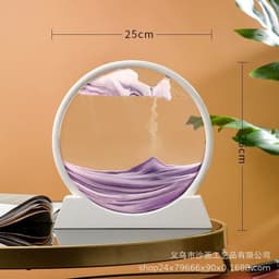 image-Round Quicksand Painting 3D Dynamic Glass Decoration Gift