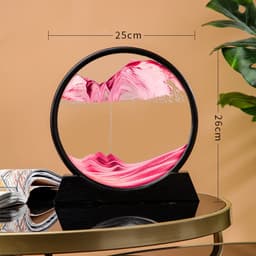 image-Round Quicksand Painting 3D Dynamic Glass Decoration Gift