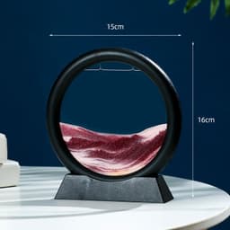 image-Round Quicksand Painting 3D Dynamic Glass Decoration Gift