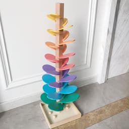 image-Rainbow Music Tree Wooden Ball Track Educational Toy