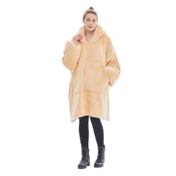 image-Hooded Fleece Blanket Sweater Double-Layer Pullover Winter